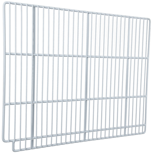 A white metal wire Right Shelf, featuring parallel vertical and horizontal bars in a rectangular grid pattern. The shelf, viewed at a slight angle against a plain white background, is compatible with Empura Refrigeration systems.