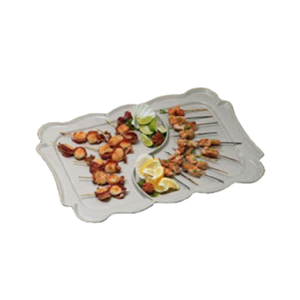 Bon Chef 2098DIVY Queen Anne Divided Platter 18" X 26" Aluminum With Ceramic-look Coating