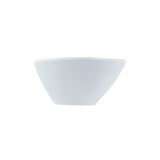 A simple, empty white Europa Collection Bowl is centered on a plain white background. With smooth, slightly angled sides and a matte finish, this minimalist bowl is both modern and dishwasher safe.