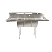 Omcan 39764 (39764) Space Saver Sink (3) 14" Front To Back X 10" Wide X 10" Deep Bowls