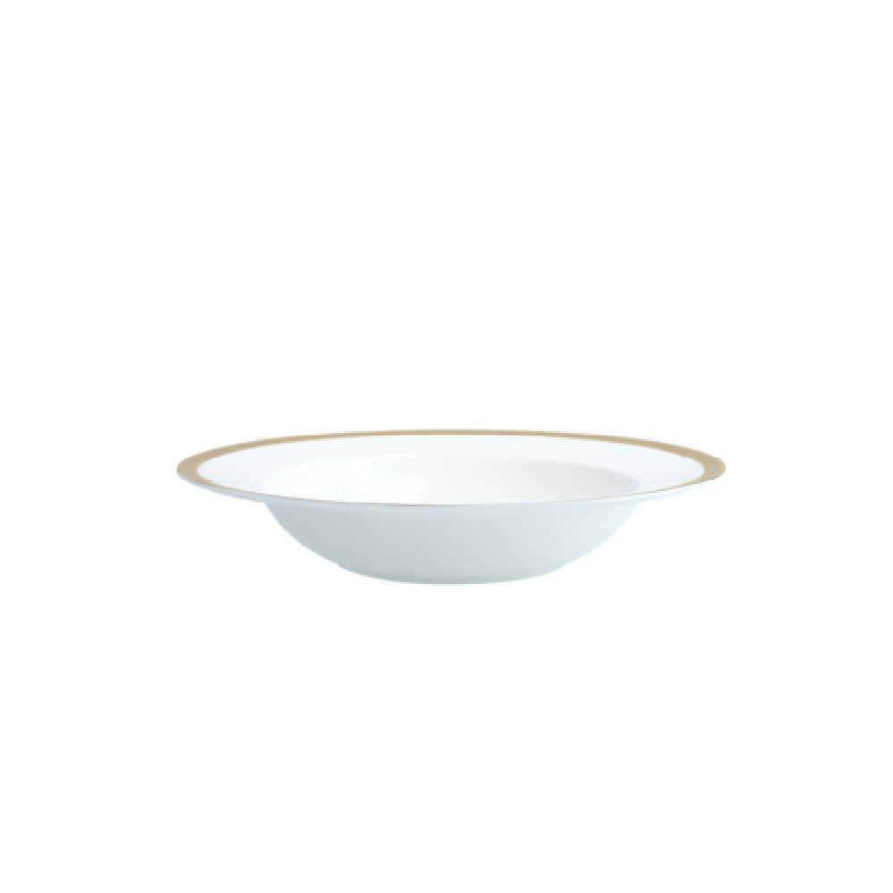 Fortessa RRP-GDAUPH-201 Dauphine Gold Band Rim Soup Plate 9" (23cm) Bone China