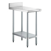 Steel Works Stainless SWWTS-3018-2R-318 Worktable 30" X 18" X 34"H 18ga/304 Stainless Steel