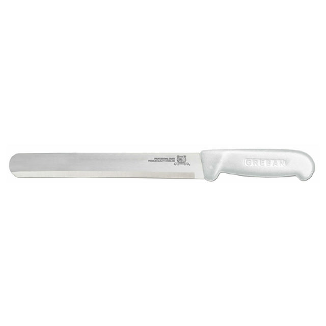 Omcan 12566 (12566) Slicing Knife 12" Straight Blade Polypropylene White Handle