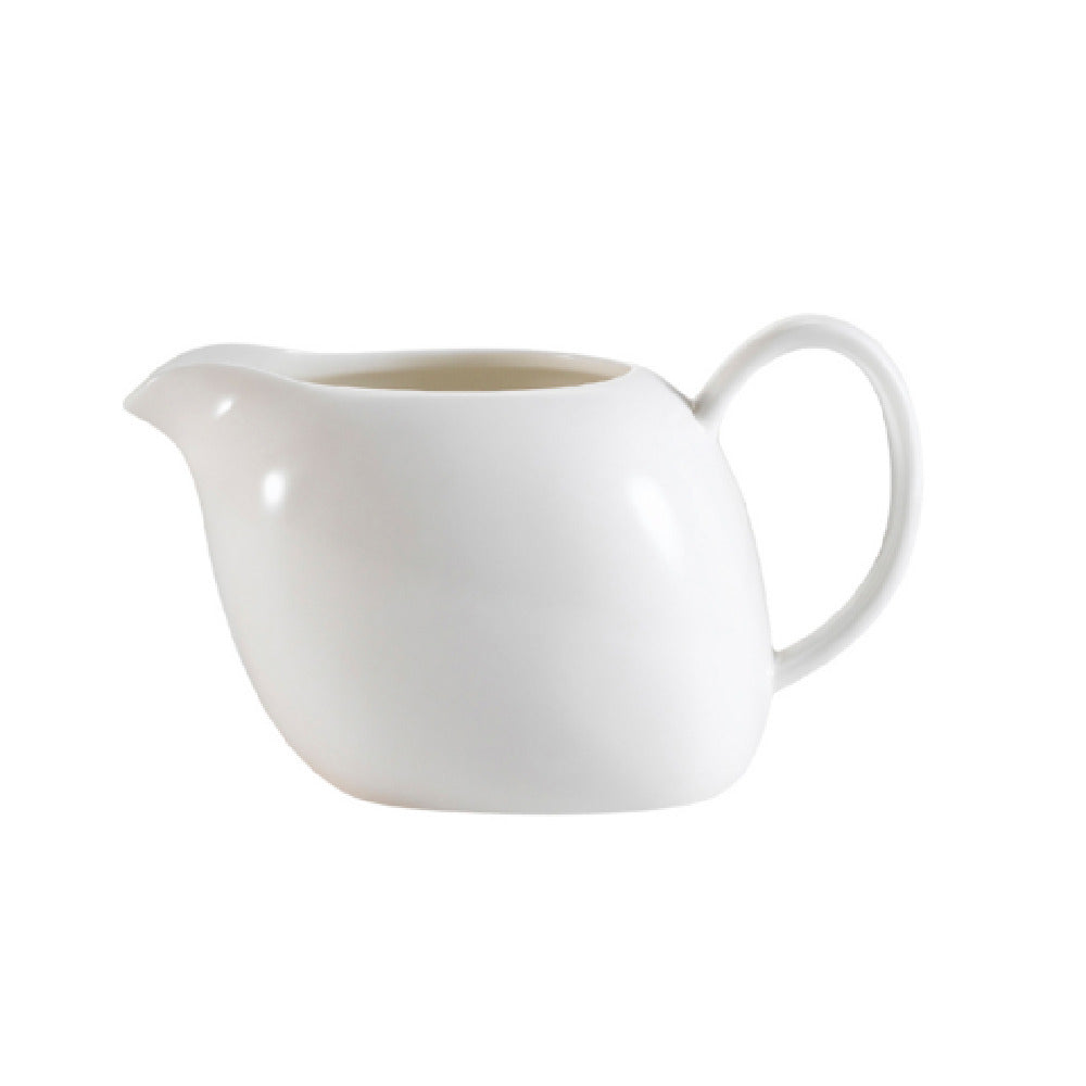 CAC China WH-PC White Pearl Creamer 6 Oz. 5-1/4"L X 3-1/4"W X 3"H