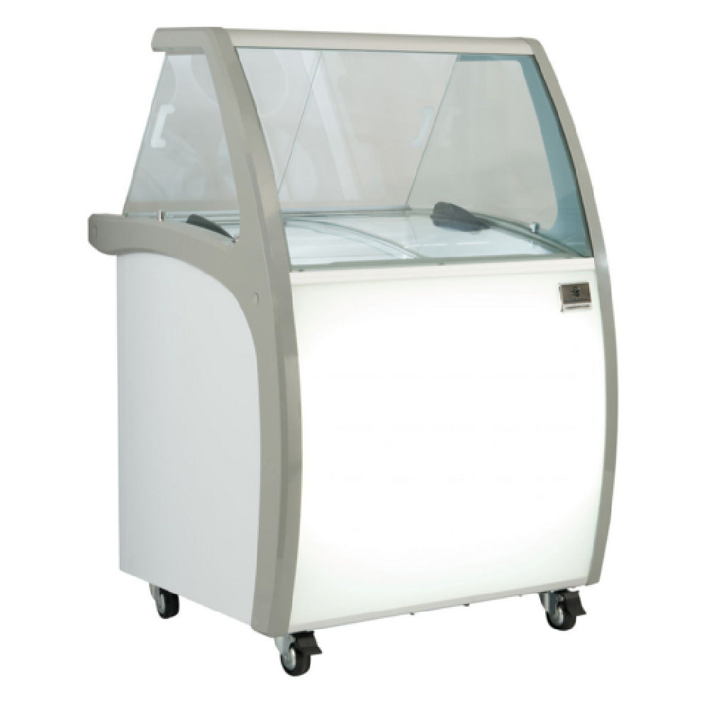 Kelvinator KCICDC4FH (738371) 4-tub 33" Long Front Of The House Display Ice Cream Or Gelato Dipping Cabinet. Exterior & Interior Panels Stainless Steel Painted White