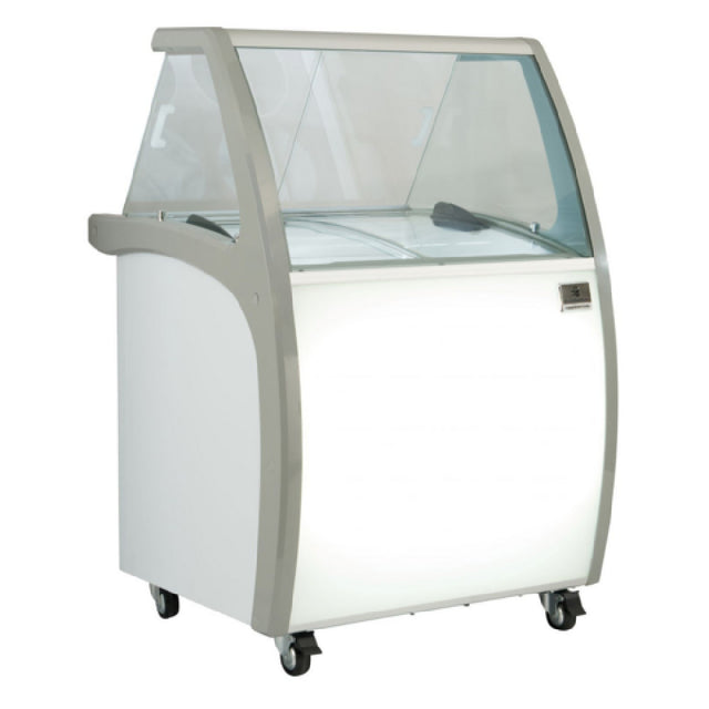 Kelvinator KCICDC4FH (738371) 4-tub 33" Long Front Of The House Display Ice Cream Or Gelato Dipping Cabinet. Exterior & Interior Panels Stainless Steel Painted White