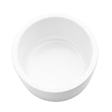 A plain, empty white ceramic bowl is shown from above against a white background. The 10 oz. bowl has smooth, curved sides and a glossy finish, with no designs or patterns, emphasizing its simplicity and clean appearance.