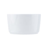 A plain, white, round 14 oz. ceramic bowl is shown against a white background. The bowl has smooth sides, a slight lip at the top rim, and a flat base, resembling a large ramekin with no visible patterns or decorations.