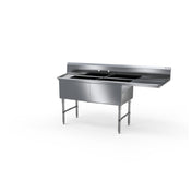 NBR Equipment 2SS-242414R24-REINF Premium Sink Reinforced Deck 2-compartment