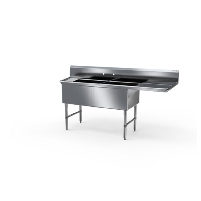 NBR Equipment 2SS-242414R24-REINF Premium Sink Reinforced Deck 2-compartment