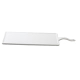 A rectangular white cutting board from the Frostone Collection Serving Paddle, with a textured surface and handle featuring a hole for hanging. Simple, flat, and slightly raised edges; photographed on a white background.