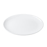 A plain, round, white Sierra Collection serving platter is shown against a white background. The platter has a smooth, glossy finish with slightly raised edges and no patterns or textures. It is empty and centered in the image.