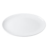 A plain, round, white ceramic plate from the Sierra Collection Serving Platter line is shown against a white background. The plate has smooth edges and a glossy finish with no designs or patterns visible.