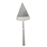 The Holden Collection stainless steel pie server features a pointed, triangular blade and flat handle. With smooth edges, it's perfect for slicing and serving pie or cake. The utensil is photographed on a plain white background.