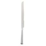 The Holden Collection Bread Knife by TableCraft Products features a long, narrow stainless steel blade with partial serration and a flat, angled handle, shown upright against a white background—perfect for effortless bread slicing.