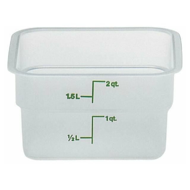 Cambro 2SFSPP190 CamSquare® Food Container 2 Qt. 7-1/4"L X 7-1/4"W X 3-7/8"H