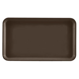 A rectangular, dark brown Camtray made of high-impact fiberglass with rounded corners and slightly raised edges, shown from a top-down view against a light gray background. The smooth surface is unadorned and dishwasher safe.
