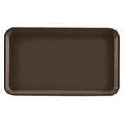 A rectangular, dark brown Camtray made of high-impact fiberglass with rounded corners and slightly raised edges, shown from a top-down view against a light gray background. The smooth surface is unadorned and dishwasher safe.