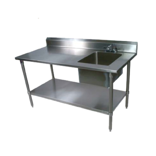 John Boos EPT8R5-3048SSK-R-X Work Table With Prep Sink 48"W X 30"D X 40-3/4"H Overall Size