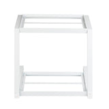 A minimalist, square-shaped grab and go frame crafted from powder coated steel, featuring open sides and two parallel bars at the top and bottom. Photographed against a plain white background, this sleek stand is ideal for holding gastronorm half size crates.