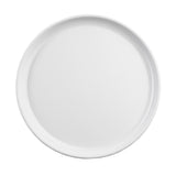 A plain, round Terra Collection Serving Plate is centered on a white background. With a slightly raised rim and no decorations, this TableCraft Products plate is viewed from above, highlighting its simplicity and clean design.
