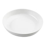 A plain, round, white ceramic plate from the Terra Collection is shown on a white background. The plate has slightly raised edges and a smooth, glossy surface with no patterns or decorations.
