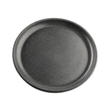 A round, dark grey TableCraft Terra Collection Serving Plate with a subtle speckled pattern and slightly raised rim, shown from above on a white background. The smooth, matte melamine serving plate appears empty.