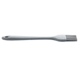 A gray silicone basting brush with a long handle and flexible bristles, featuring a hole at the end for hanging. This NSF-certified basting brush is shown on a plain white background.