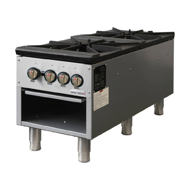 Winco NGSP-2 Spectrum™ Stock Pot Stove Gas (2) Three-ring Cast Iron Burner