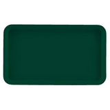 A rectangular, dark green Camtray made from high-impact fiberglass with rounded corners and raised edges, shown from above against a white background. The tray appears empty, has a smooth surface, and is dishwasher safe.