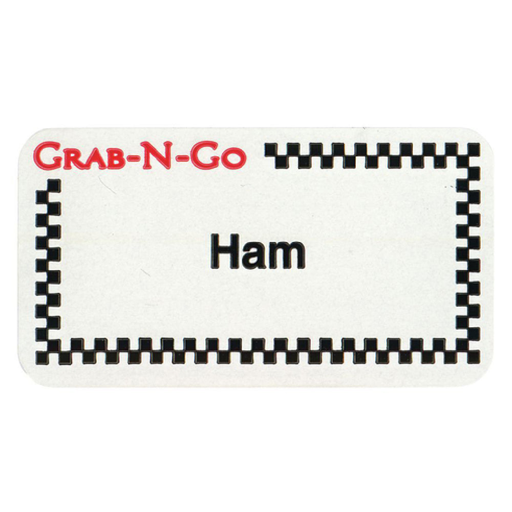Hubert 34263 - Grab-N-Go Food Label, "Ham", 1-3/4" X 7/8"
