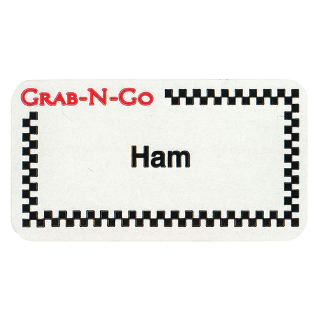 Hubert 34263 - Grab-N-Go Food Label, "Ham", 1-3/4" X 7/8"