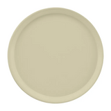 A round, plain, beige Serving Camtray plate with a slightly raised rim, photographed from above against a white background. The fiberglass tray has a smooth, matte finish and is dishwasher safe with no visible patterns or decorations.