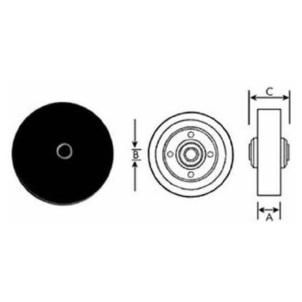 Private Label 1201061 Wheel (4" 5/16"id Blk)