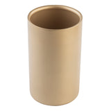 A cylindrical, matte gold wine cooler or container with smooth stainless steel surfaces and an open top, shown against a plain white background. The cup features a modern, minimalist design with slightly rounded edges and a gold-coated finish.