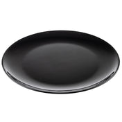A plain, round, glossy black melamine serving platter from the Sierra Collection is shown on a white background. The platter has a subtle reflective surface and clean, smooth edges with no visible patterns or decorations.