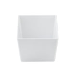 A plain, white, square-shaped Simple Solutions Bowl is shown from a slightly elevated front angle against a white background. The 2.5 qt bowl features straight sides and a smooth surface, with no visible patterns or decorations.