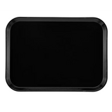 A rectangular black Camtray with rounded corners and slightly raised edges, viewed from above against a plain white background. This high-impact fiberglass tray has a glossy, smooth, and reflective surface.