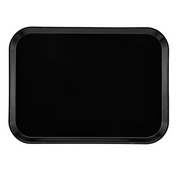 A rectangular black Camtray with rounded corners and slightly raised edges, viewed from above against a plain white background. This high-impact fiberglass tray has a glossy, smooth, and reflective surface.