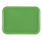 A plain, rectangular green Camtray with rounded corners and slightly raised edges, shown from above against a white background. The high-impact fiberglass tray is empty, has a smooth, glossy surface, and is dishwasher safe.