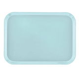 A plain, rectangular light blue Camtray with rounded corners and slightly raised edges sits on a white background. The high-impact fiberglass tray is empty and features a smooth, matte surface that is also dishwasher safe.