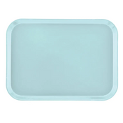 A plain, rectangular light blue Camtray with rounded corners and slightly raised edges sits on a white background. The high-impact fiberglass tray is empty and features a smooth, matte surface that is also dishwasher safe.