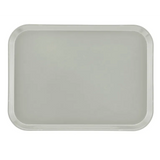A plain, rectangular, light gray Camtray with slightly raised, rounded edges, viewed from above against a white background. Made from high-impact fiberglass, this tray is durable, dishwasher safe, and features a smooth, untextured surface.