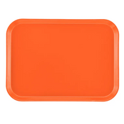 A rectangular orange Camtray with slightly raised, rounded edges. The smooth, glossy tray is dishwasher safe and positioned flat, viewed from above on a plain white background.
