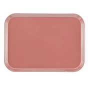 A rectangular, light pink Camtray with rounded corners and slightly raised edges, viewed from above against a white background. This high-impact fiberglass tray features a smooth, glossy surface and is dishwasher safe for easy cleaning.