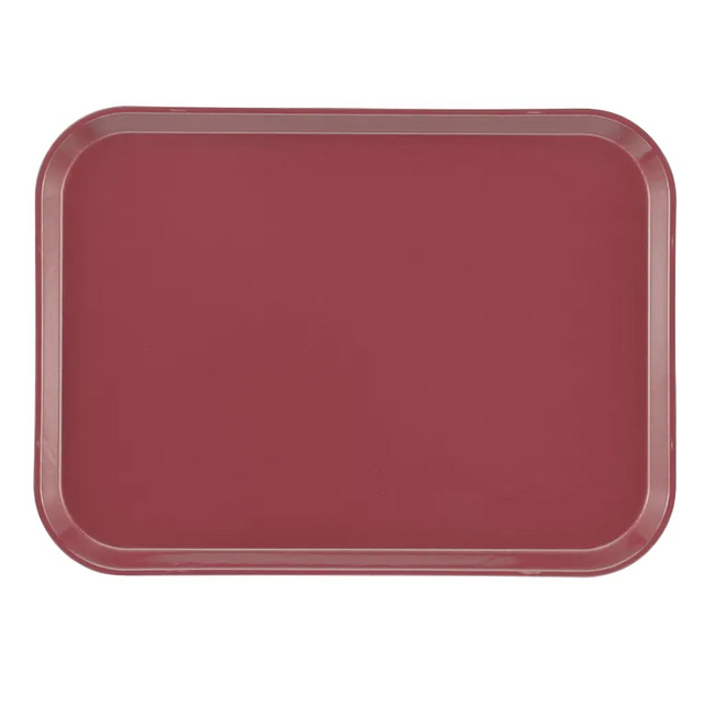 A rectangular, maroon Camtray with rounded corners and a slightly raised edge, made from high-impact fiberglass and shown from above against a plain white background. This durable tray is also dishwasher safe.