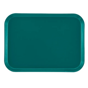 A rectangular teal Camtray made from high-impact fiberglass with rounded corners, viewed from above. The flat surface features a slightly raised, smooth rim around the edges. Dishwasher safe, set against a plain white background.