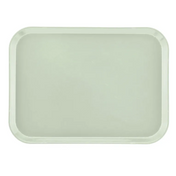 A plain, rectangular, light gray Camtray made from high-impact fiberglass with rounded corners and slightly raised edges, shown from above against a white background. The smooth, unadorned surface is durable and dishwasher safe.