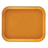 A rectangular Camtray with rounded edges and a raised rim, shown from above. The tray is solid mustard yellow, made of high-impact fiberglass that is dishwasher safe, featuring a smooth surface and simple, modern design on a plain white background.