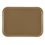A rectangular, brown Camtray made from high-impact fiberglass, featuring slightly raised, rounded edges. The smooth, unadorned dishwasher safe tray is photographed from above against a plain white background.